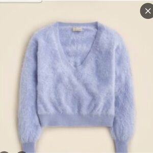J.Crew brushed cashmere cropped V-neck sweater (small)